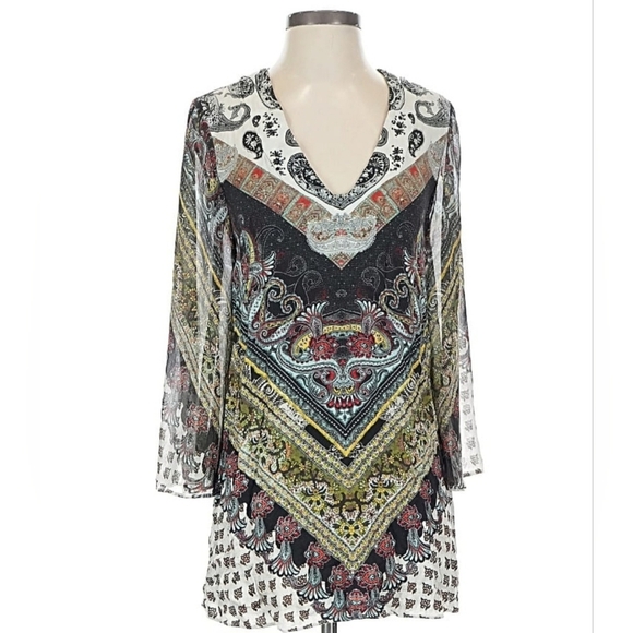 Alice + Olivia Zia Caftan Mini Dress XS - Picture 1 of 4